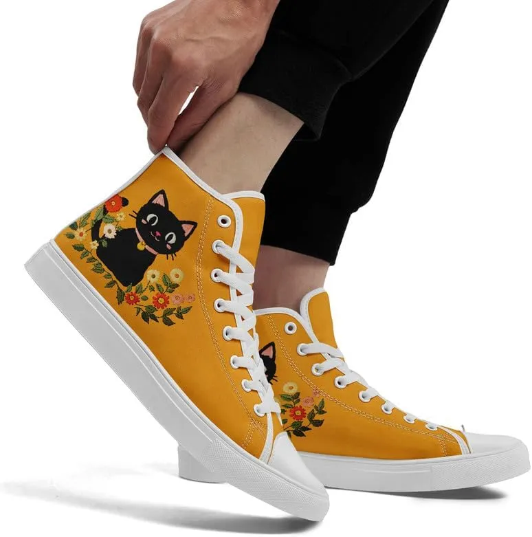 Womens Canvas Shoes High Top Sneakers Lace up Casual Trainers Plimsoles Flat Shoes