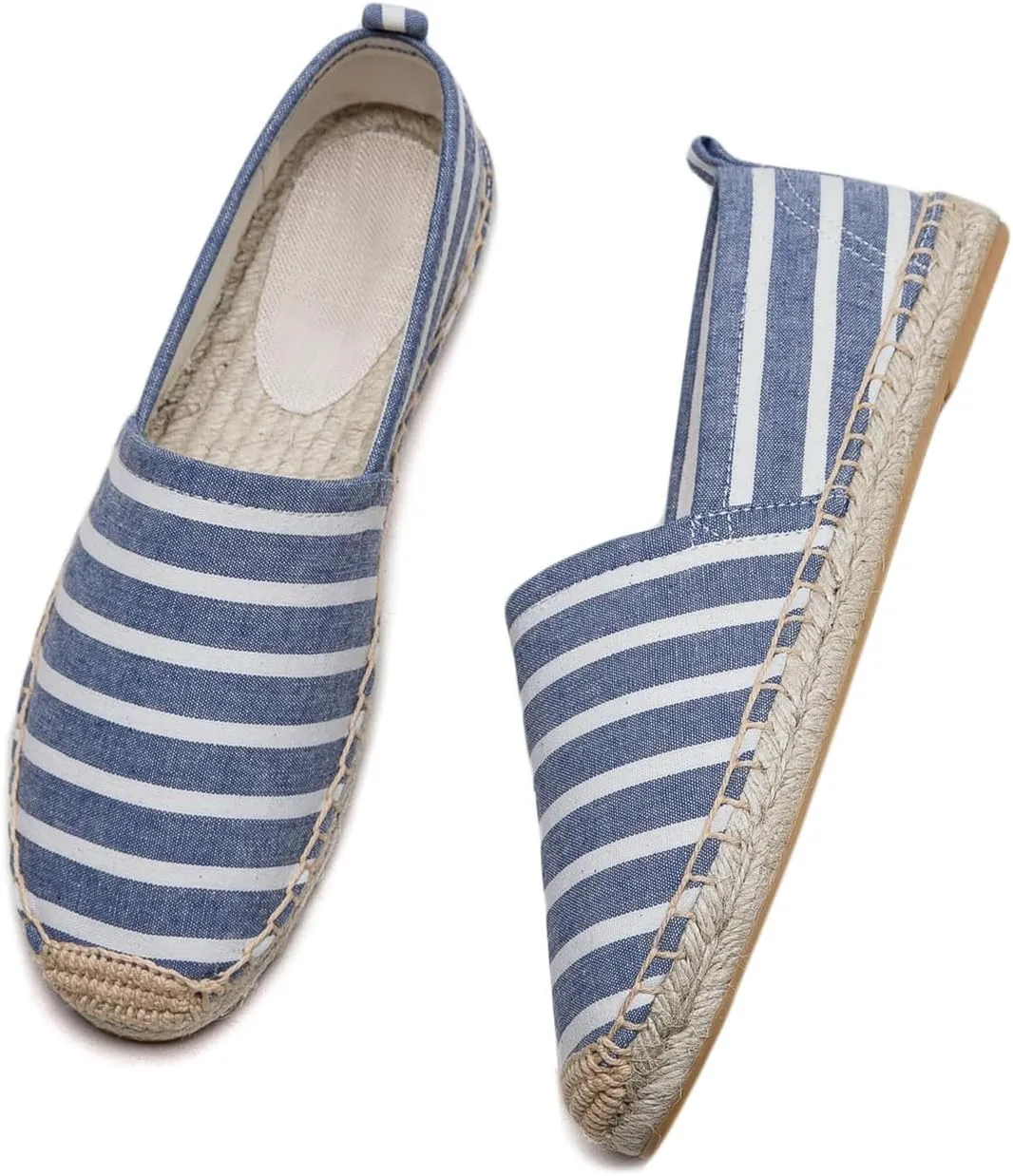 Women's Espadrilles Loafers Closed Toe Comfortable Canvas Flats Slip-on Spring Casual Espadrille Sole Flat Shoes
