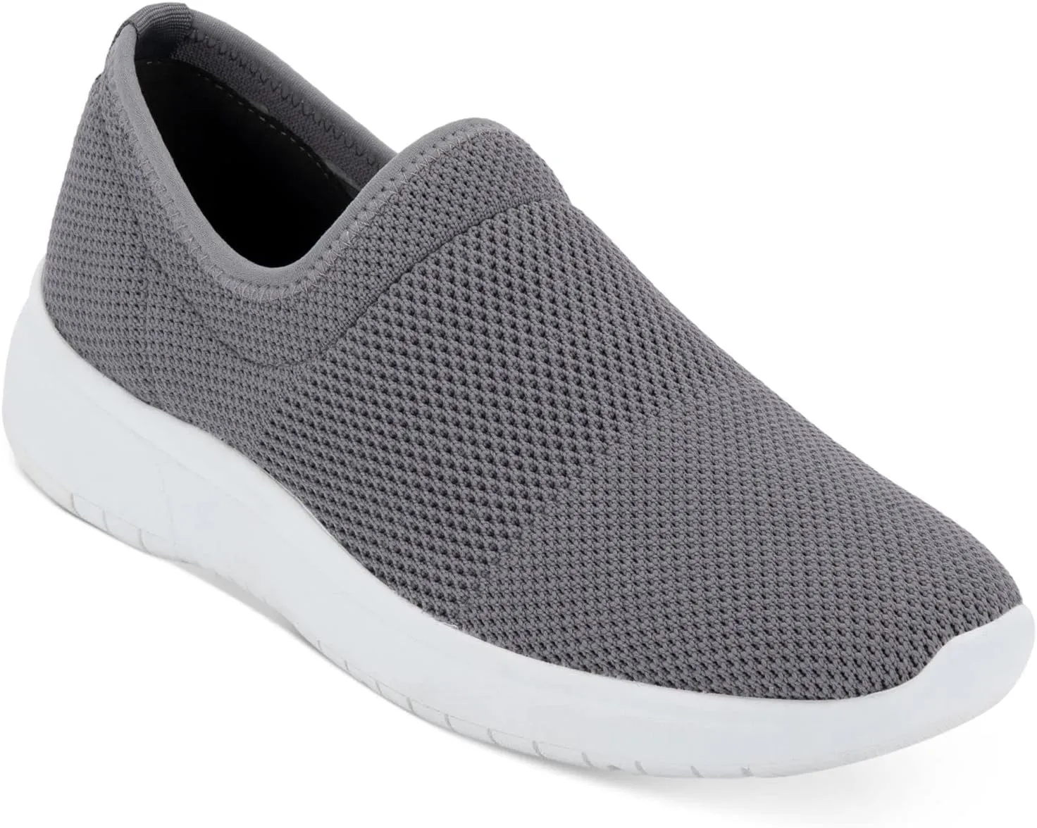Womens Gray 0.5" Platform Cushioned Removable Insole Waterproof Breathable Kady Round Toe Wedge Slip On Leather Athletic Sneakers Shoes 10 M