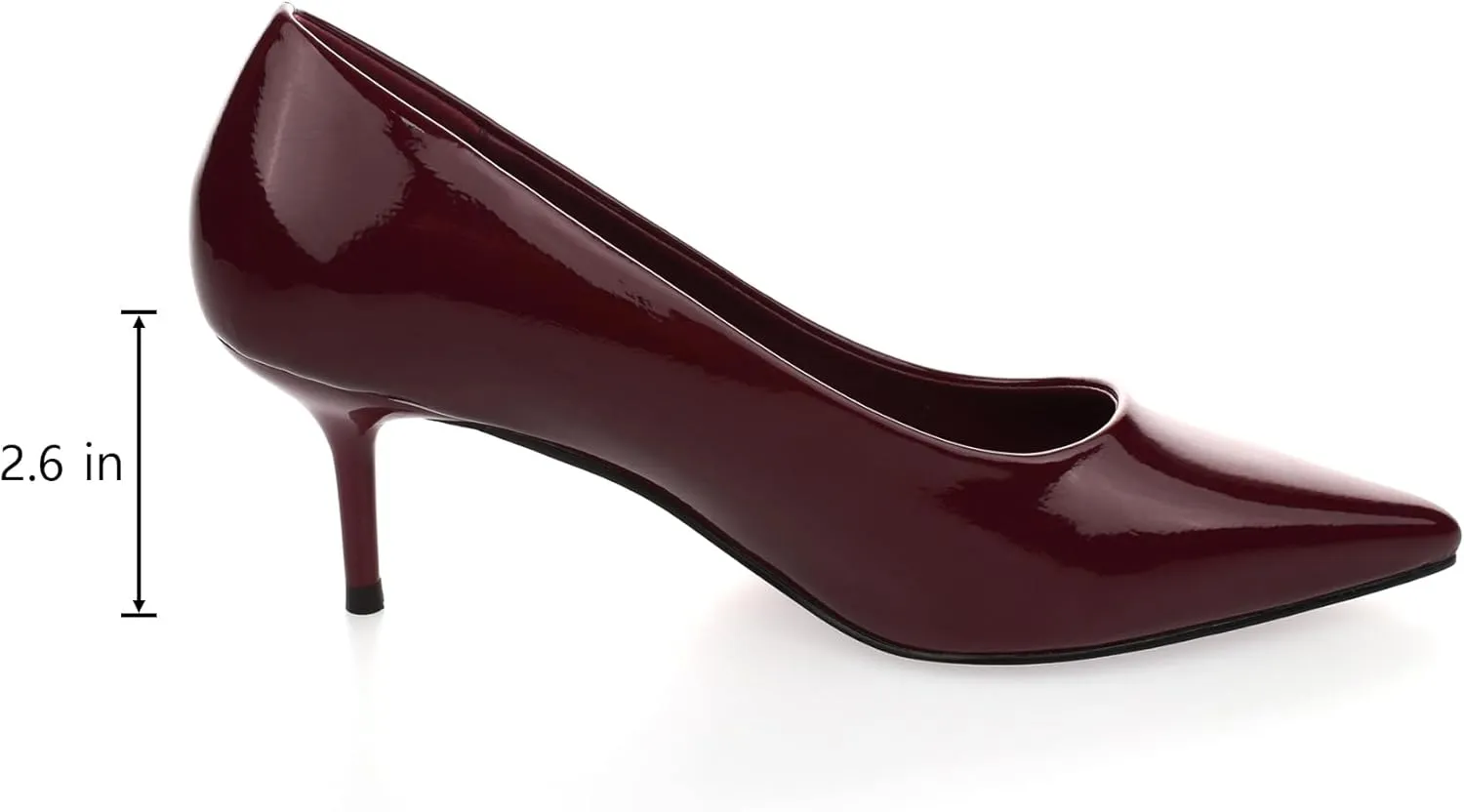 Women's Low Kitten Heels 2.6 Inch Closed Pointed Toe Heels Shoes Slip On Classic Office Dress Pumps