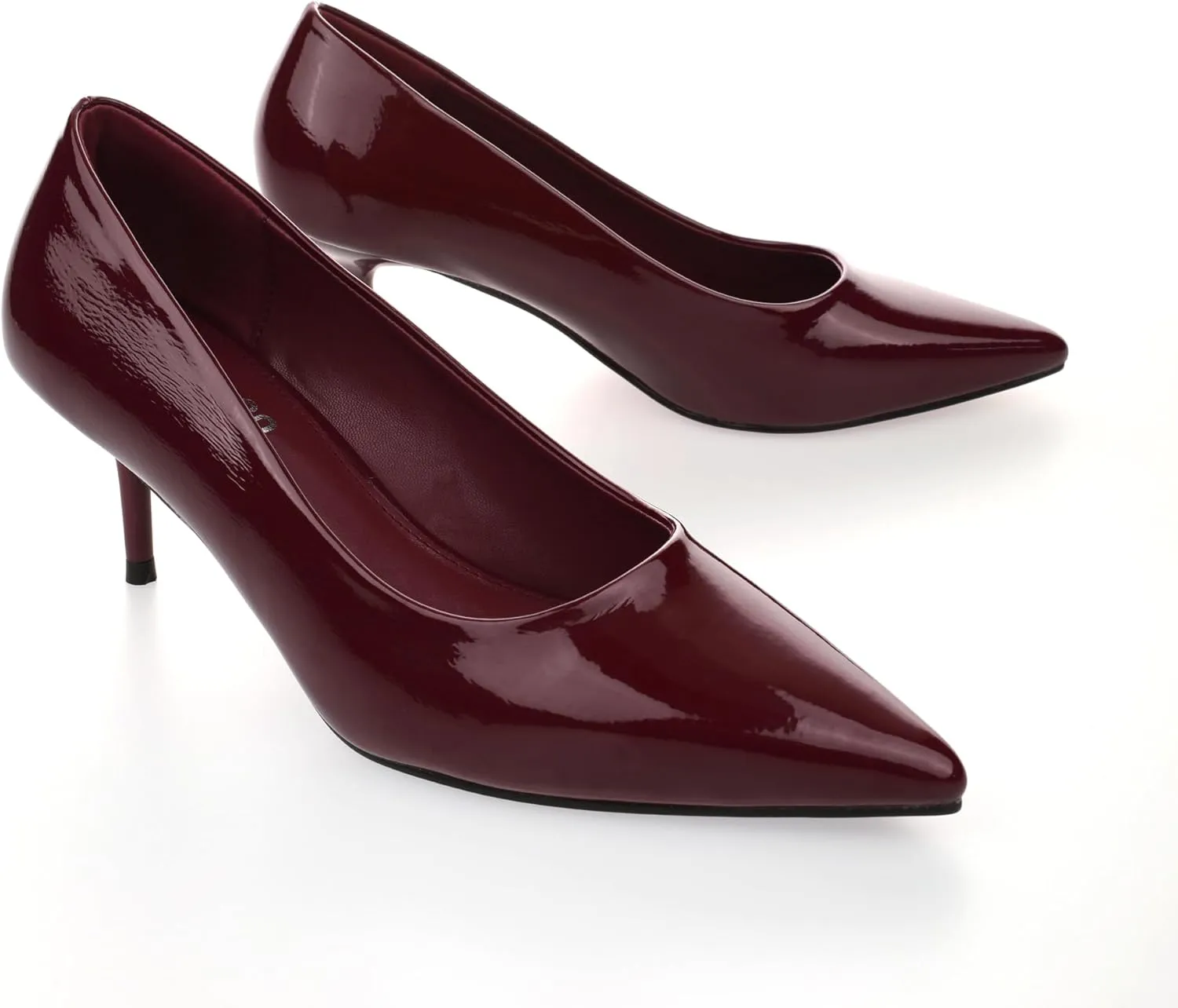 Women's Low Kitten Heels 2.6 Inch Closed Pointed Toe Heels Shoes Slip On Classic Office Dress Pumps