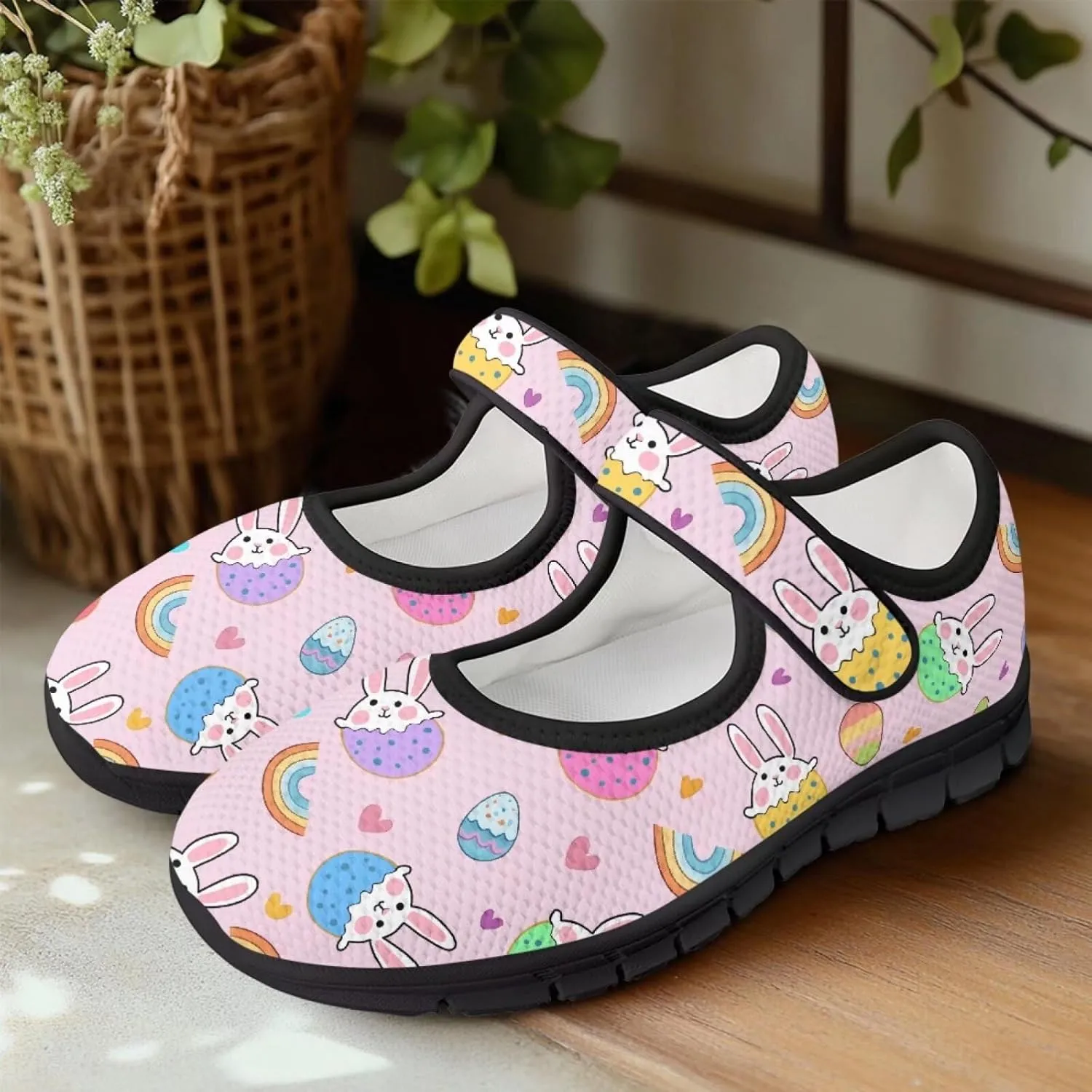 Women's Mary Jane Shoes Breathable Casual Walking Sneakers Closed Toe Fashion Lightweight Office Work Flats
