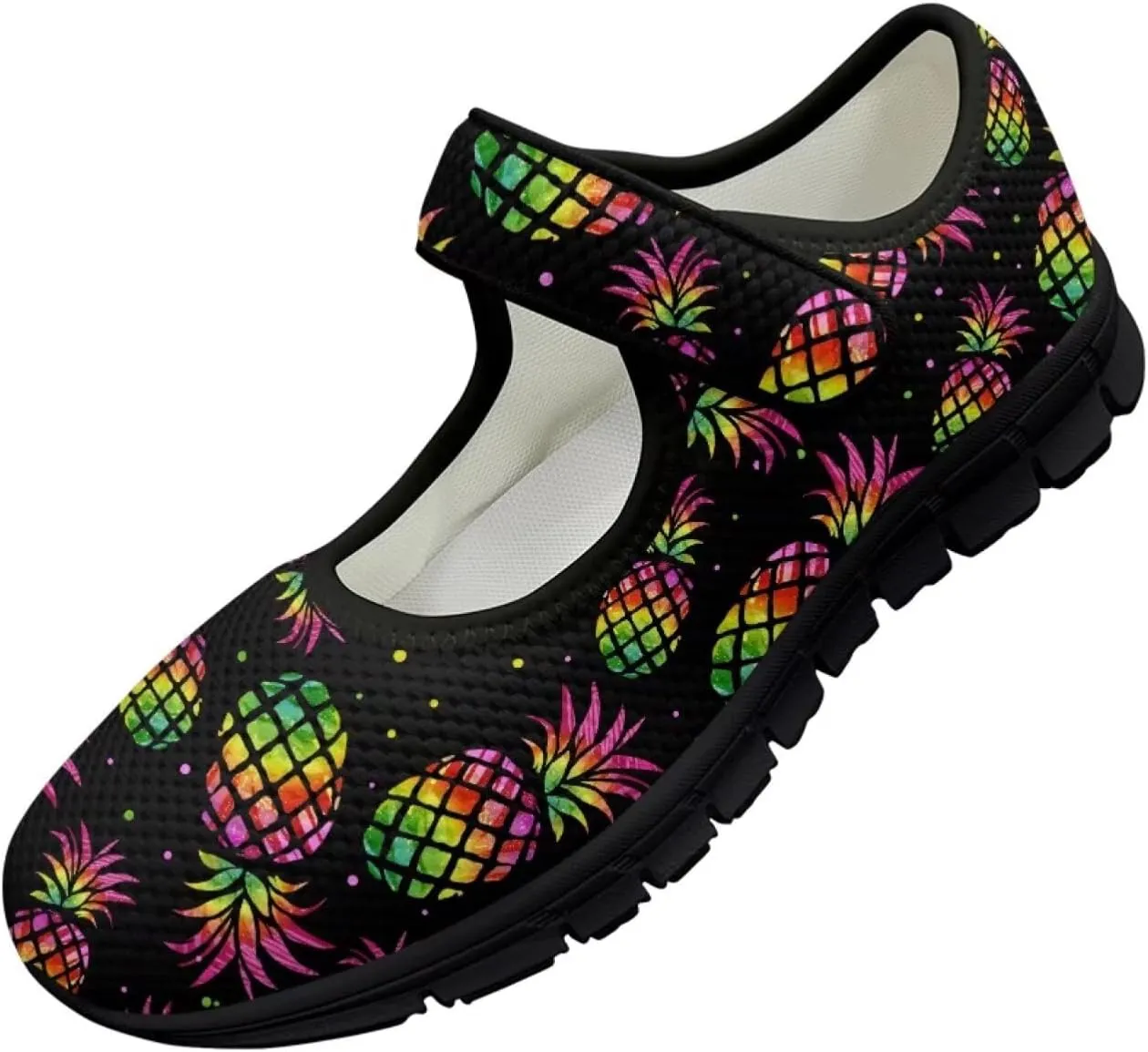 Womens Mary Jane Sneakers Breathable Mesh Casual Shoes Lightweight Non Slip Comfort Flats for Walking Tennis