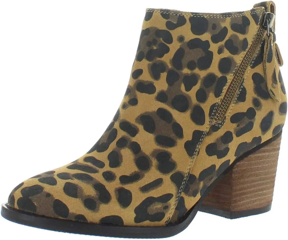 Womens Nancy Leather Almond Toe Ankle Fashion Boots