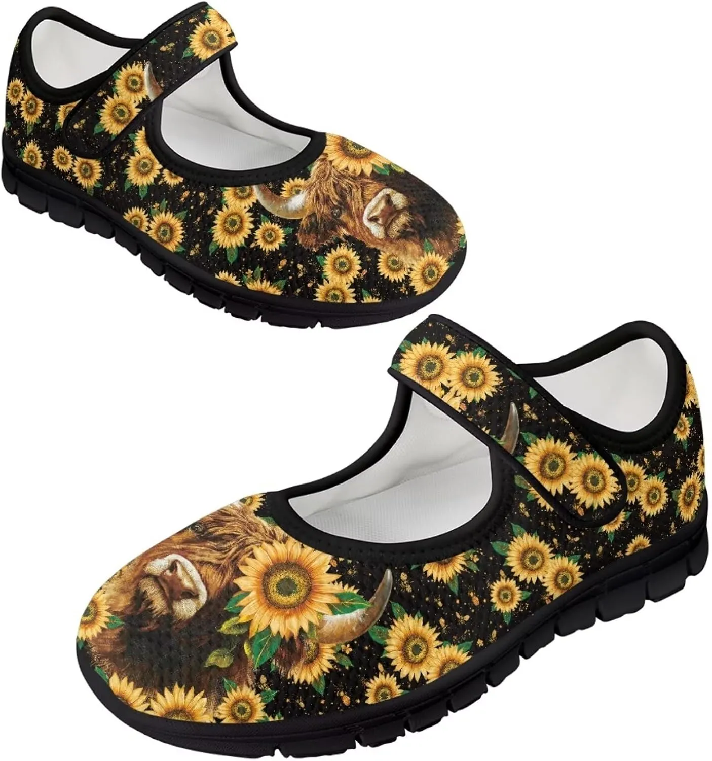 Womens Walking Shoes Breathable Mesh Casual Mary Jane Flats Non Slip Closed Toe Fashion Work Tennis Sneakers