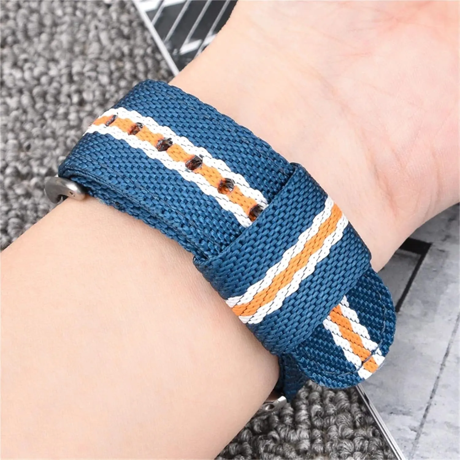 Woven Canvas Watch Band 18mm 20mm 22mm Quick Release Replacement Bracelet Men Women Universal Strap