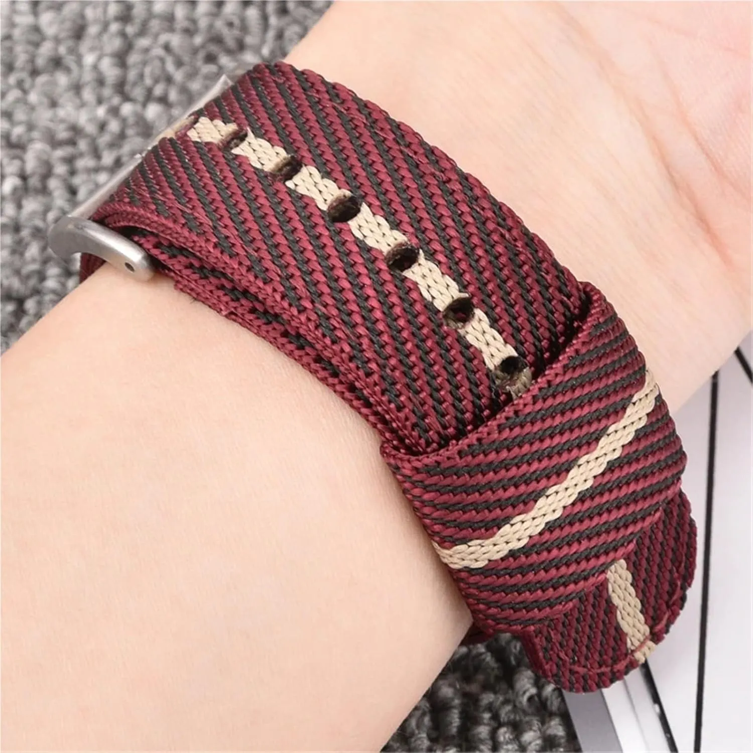 Woven Canvas Watch Band 18mm 20mm 22mm Quick Release Replacement Bracelet Men Women Universal Strap