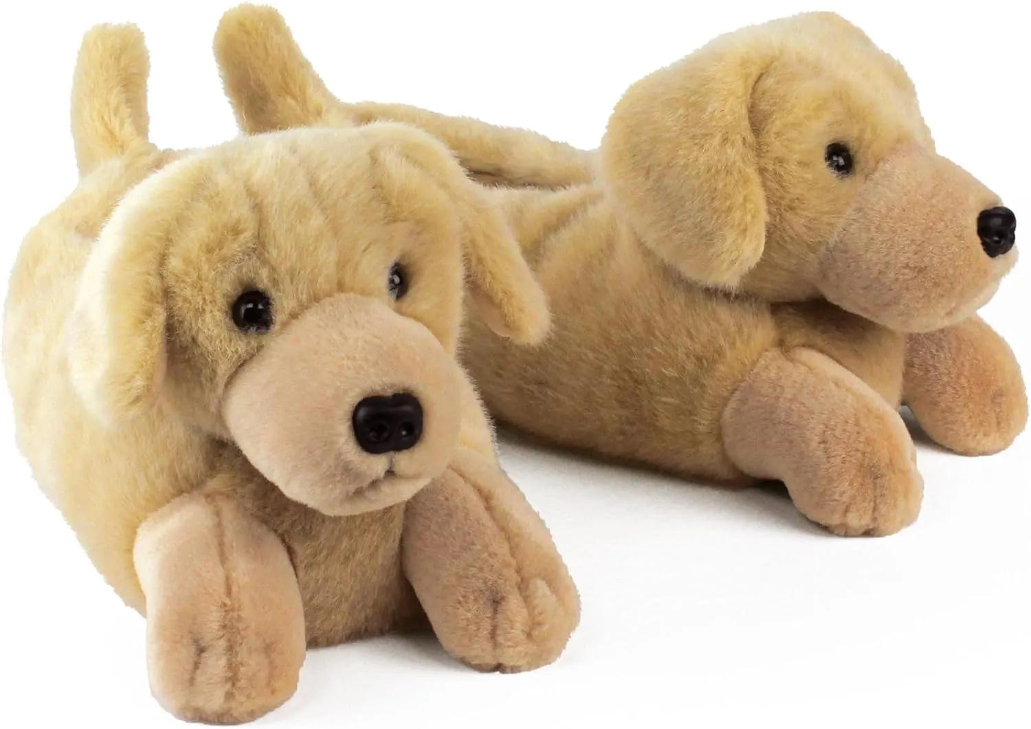 Yellow Labrador Slippers for Women and Men - Fuzzy Plush Dog Slippers for Adults