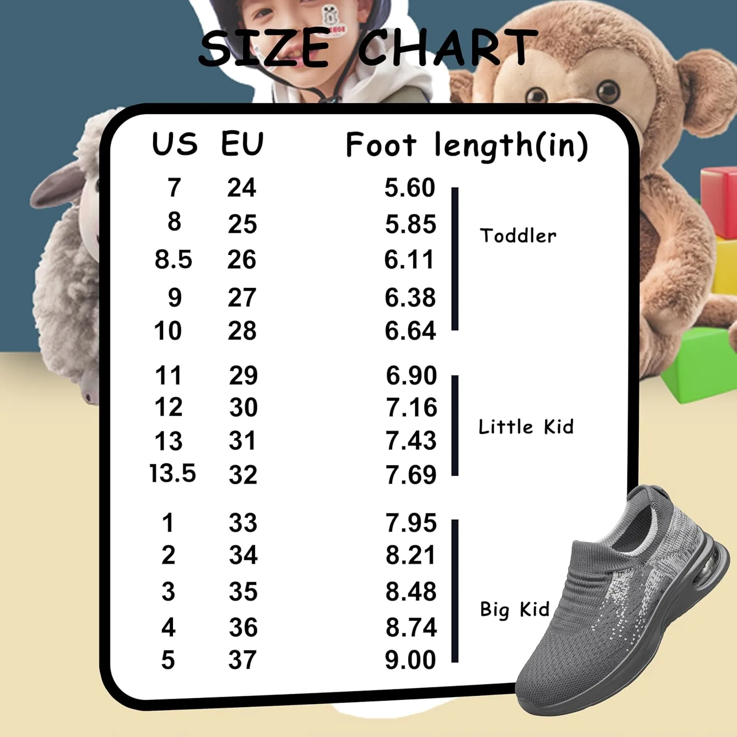 YHOON Kids Sock Shoes Boys Girls Sneakers Athletic Fitness Tennis Walking School Shoes for Toddler/Little Kid/Big Kid