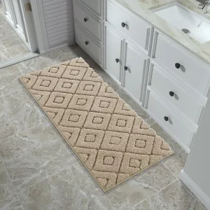 Yimobra Bathroom Rugs Mat, Extra Soft Fluffy and Absorbent Microfiber Bath Rugs, Non Slip Plush Shaggy Shower Rug, Machine Washable Mats for Bathroom Floor, Bathtub and Laundry, 47"x24", Beige