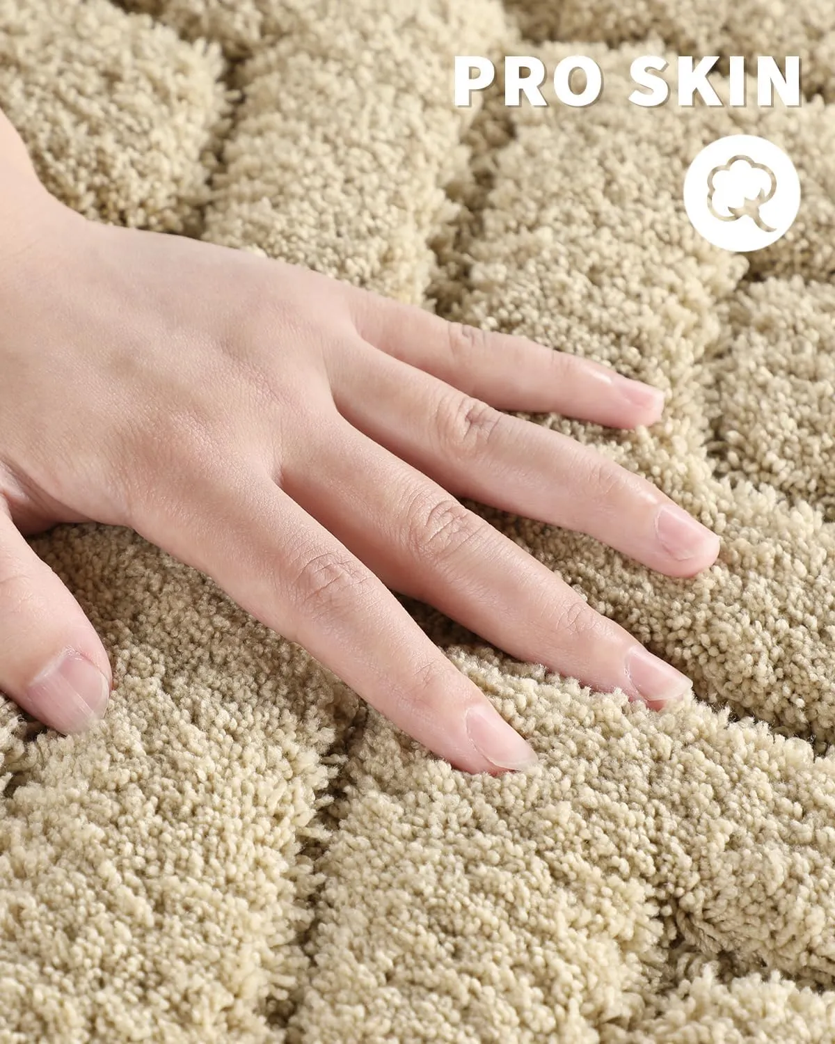 Yimobra Bathroom Rugs Mat, Extra Soft Fluffy and Absorbent Microfiber Bath Rugs, Non Slip Plush Shaggy Shower Rug, Machine Washable Mats for Bathroom Floor, Bathtub and Laundry, 47"x24", Beige