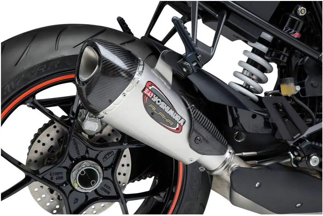 Yoshimura Alpha T Slip-On Exhaust (Street/Stainless Steel/Stainless Steel/Carbon Fiber/Works Finish) Compatible with 14-18 KTM 1290SDRABS