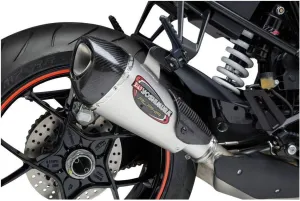 Yoshimura Alpha T Slip-On Exhaust (Street/Stainless Steel/Stainless Steel/Carbon Fiber/Works Finish) Compatible with 14-18 KTM 1290SDRABS