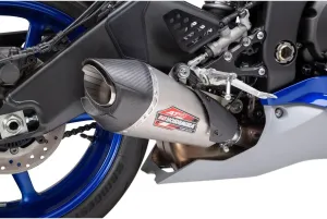 Yoshimura AT2 Slip-On Exhaust (Street/Stainless/Stainless/Carbon/Works) for 06-20 Yamaha YZF-R6