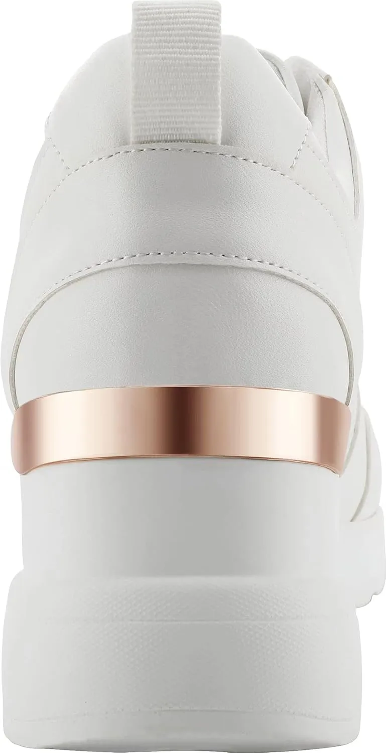 YZ Fashion Wedge Sneaker for Women High Heel Lace Up Platform Sneakers