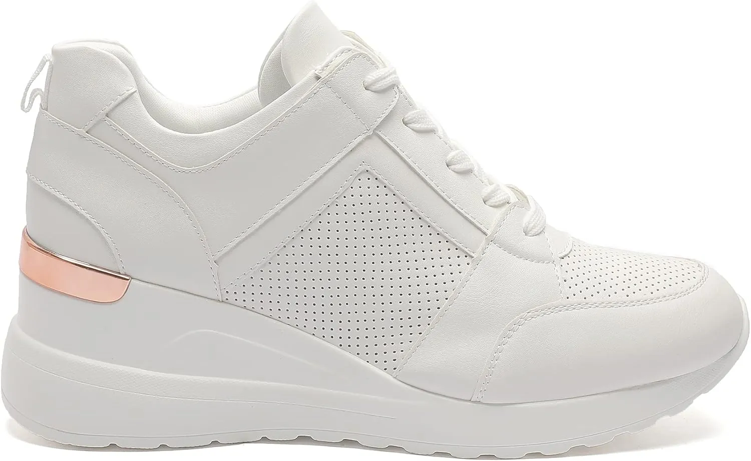 YZ Fashion Wedge Sneaker for Women High Heel Lace Up Platform Sneakers